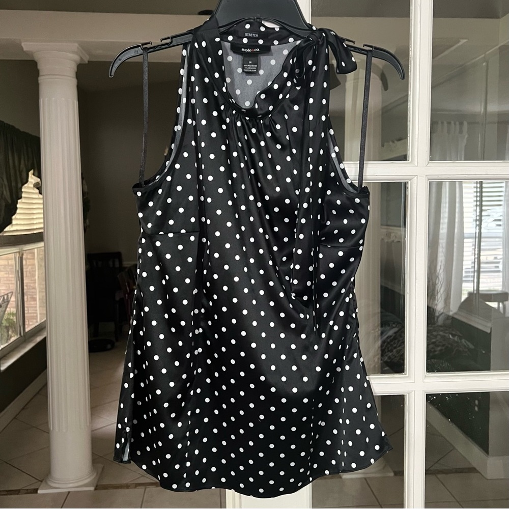 Style & Co, sleeveless polyester/spandex blouse